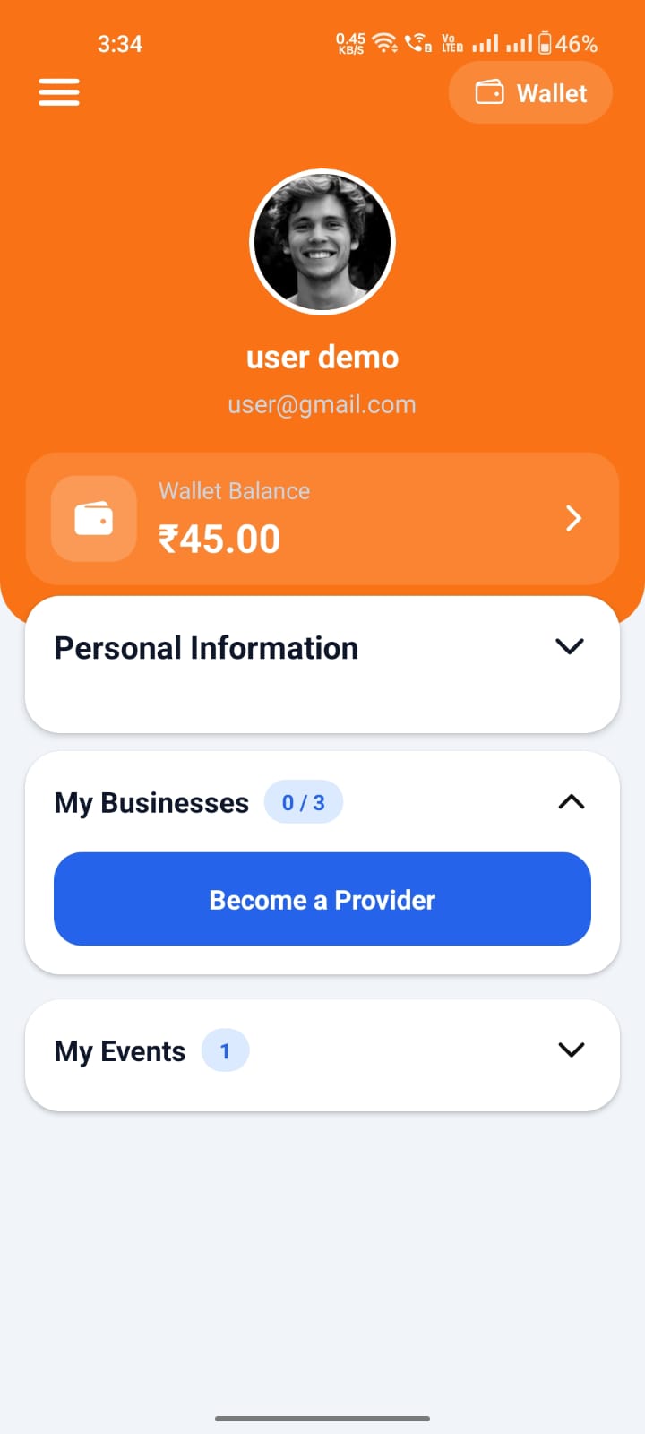 Nearby Services Screen
